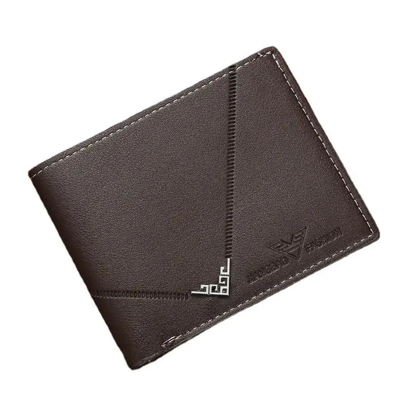 Men's Simple Elegance Lychee Pattern Bi-fold Wallet