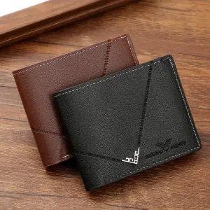 Men's Simple Elegance Lychee Pattern Bi-fold Wallet