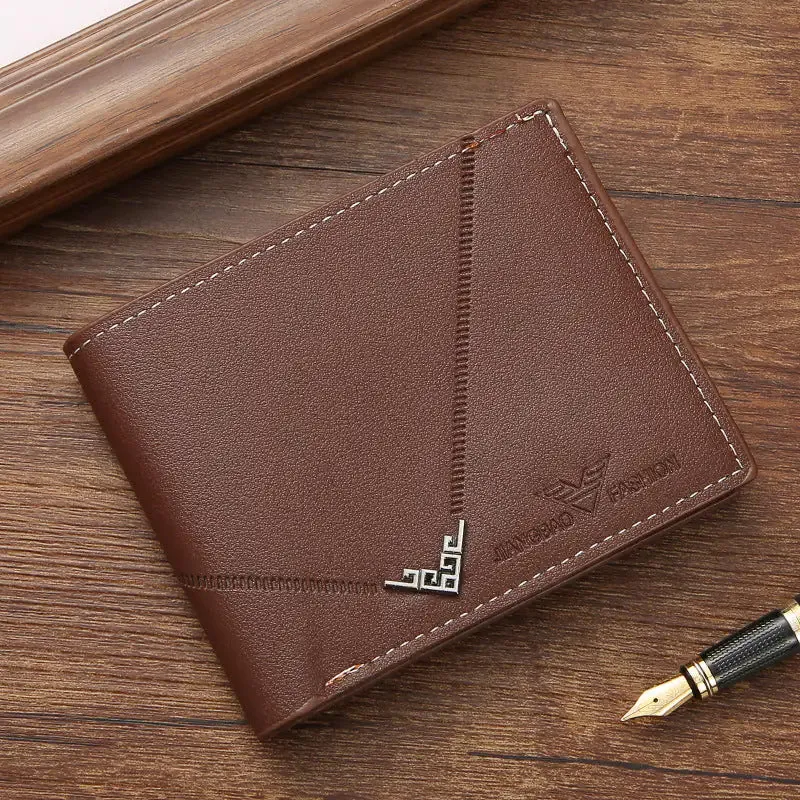 Men's Simple Elegance Lychee Pattern Bi-fold Wallet