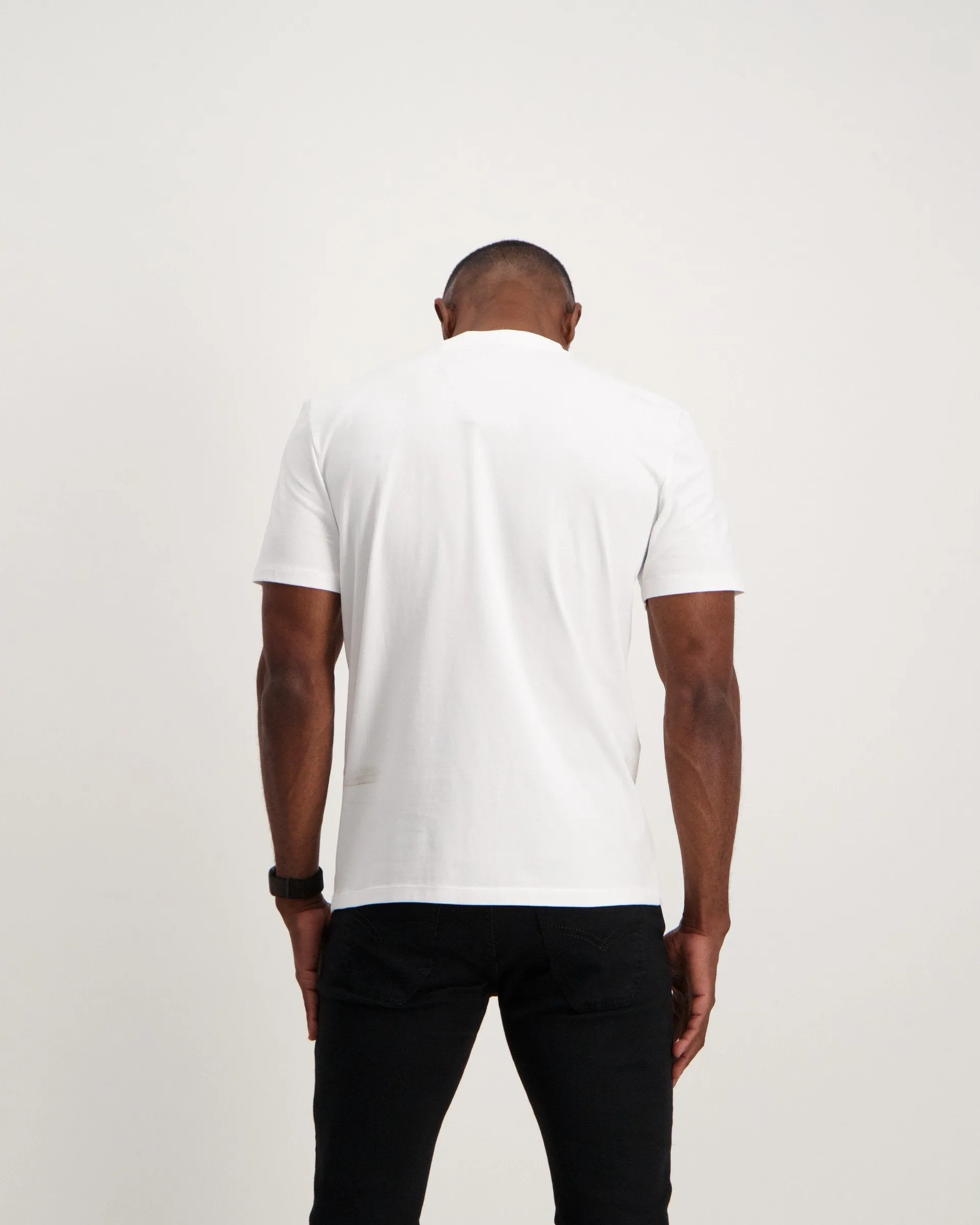 Men's White Embossed Logo Active T-Shirt - White