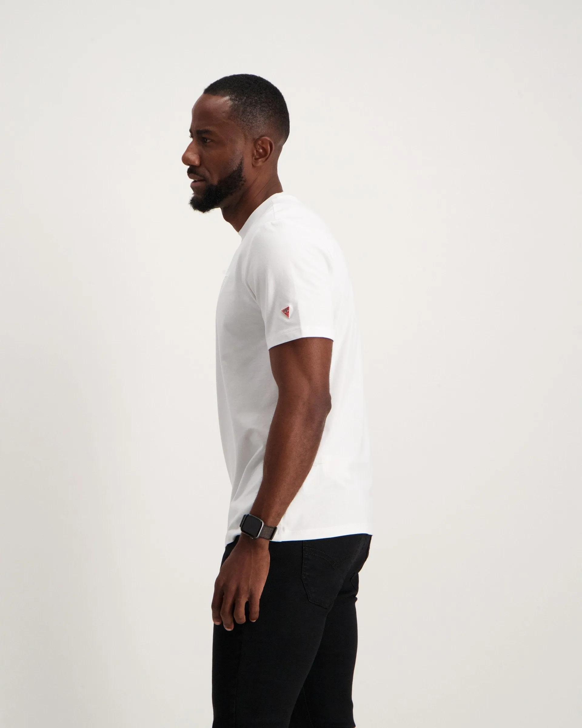 Men's White Embossed Logo Active T-Shirt - White