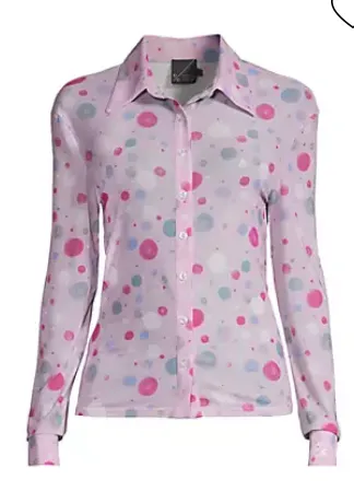 Mesh Button Dress Shirt - Confetti