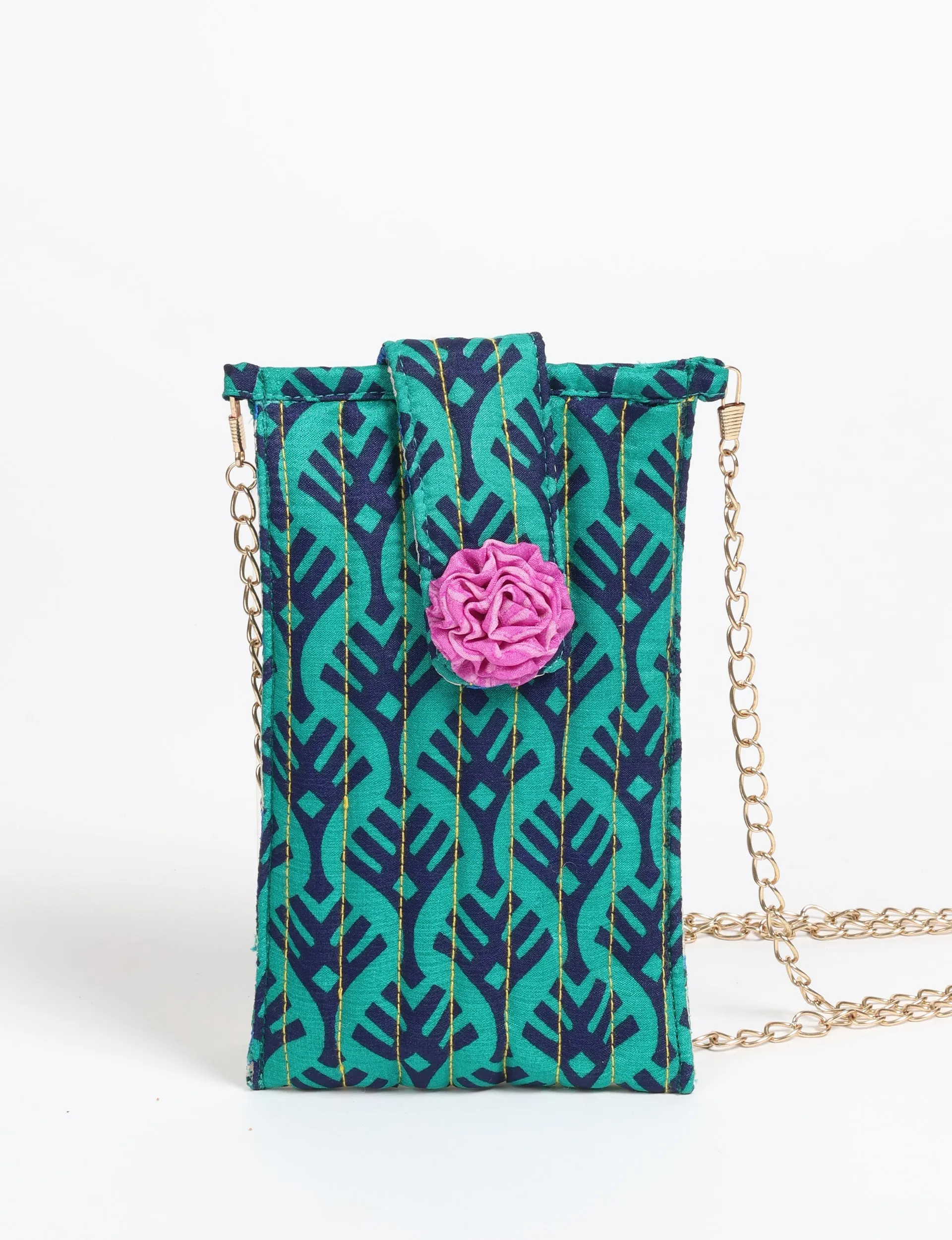 MOBILE PHONE POUCH WITH FLORETTE