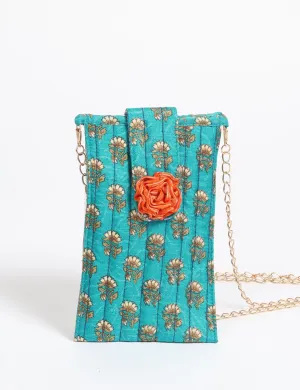MOBILE PHONE POUCH WITH FLORETTE