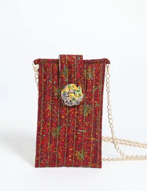 MOBILE PHONE POUCH WITH FLORETTE