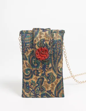 MOBILE PHONE POUCH WITH FLORETTE