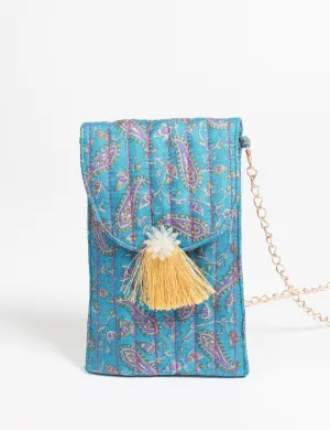MOBILE PHONE POUCH WITH TASSEL