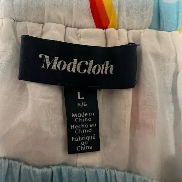 ModCloth Colorful Rainbow Women’s Mini Skirt Size L Blue