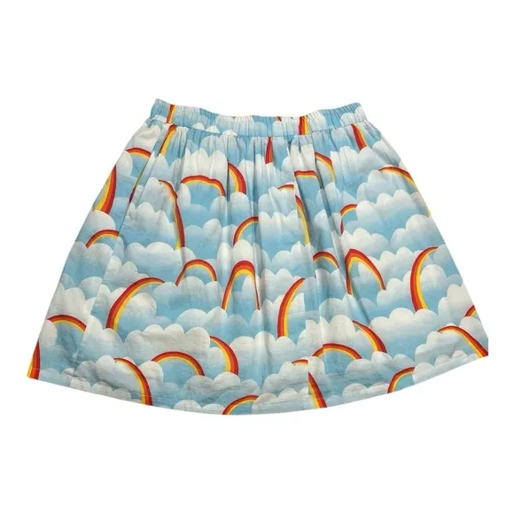 ModCloth Colorful Rainbow Women’s Mini Skirt Size L Blue