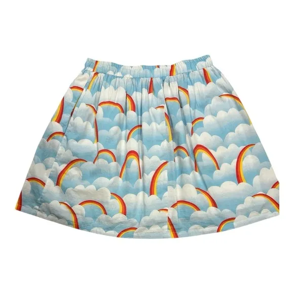 ModCloth Colorful Rainbow Women’s Mini Skirt Size L Blue