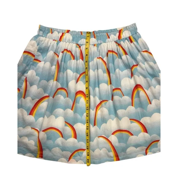 ModCloth Colorful Rainbow Women’s Mini Skirt Size L Blue