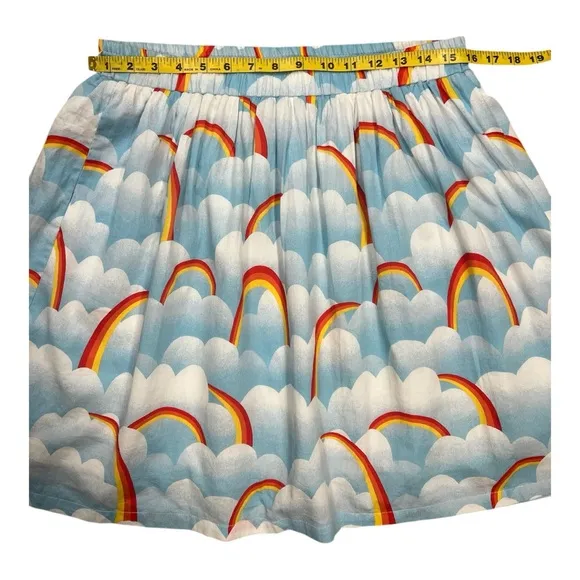 ModCloth Colorful Rainbow Women’s Mini Skirt Size L Blue