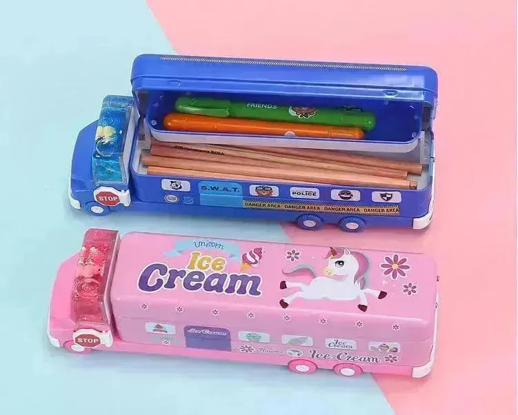 Moving Bus Pencil Box For Kids