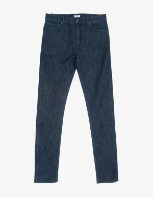 Navy Blue Mermaids Embroidery Skinny Jeans -