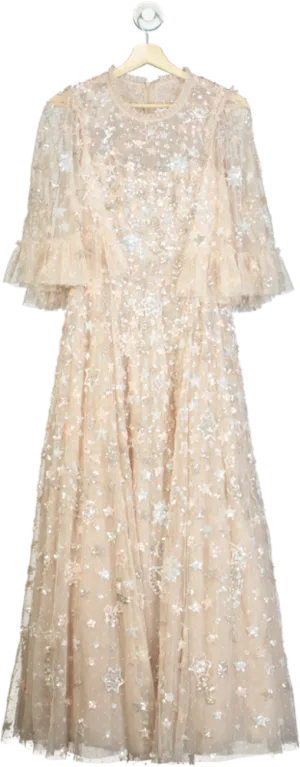 Needle & Thread Nude Constellation Gloss Ankle Gown UK 6