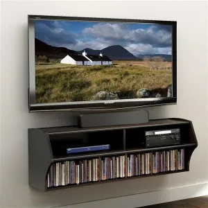 NEW Prepac Altus Wall-Mounted TV Stand - Black - 48-in x 16-in x 16-in Retails $207 