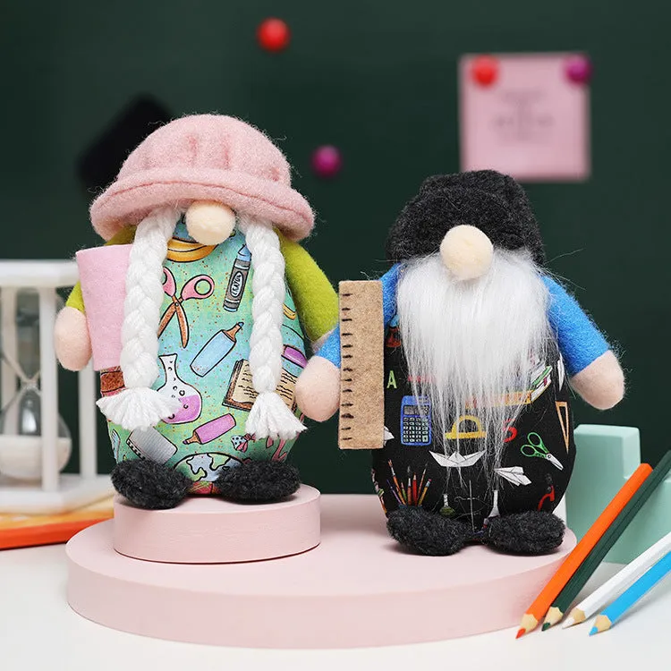 New school dwarf Rudolph faceless doll round hat dwarf doll college kindergarten decorations