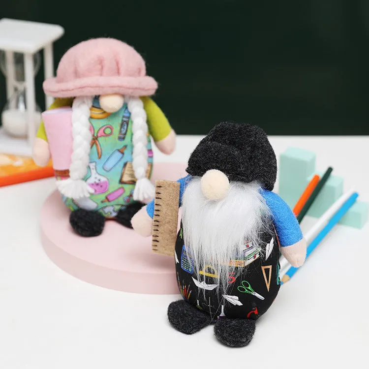 New school dwarf Rudolph faceless doll round hat dwarf doll college kindergarten decorations