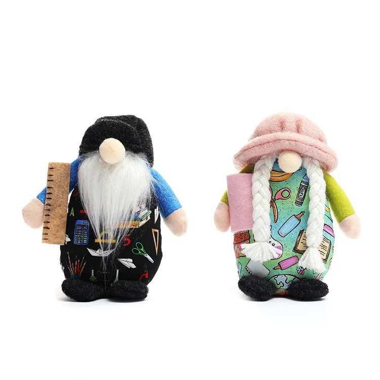 New school dwarf Rudolph faceless doll round hat dwarf doll college kindergarten decorations