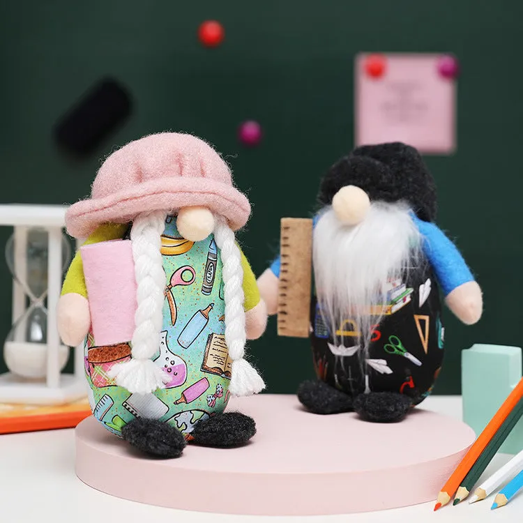 New school dwarf Rudolph faceless doll round hat dwarf doll college kindergarten decorations
