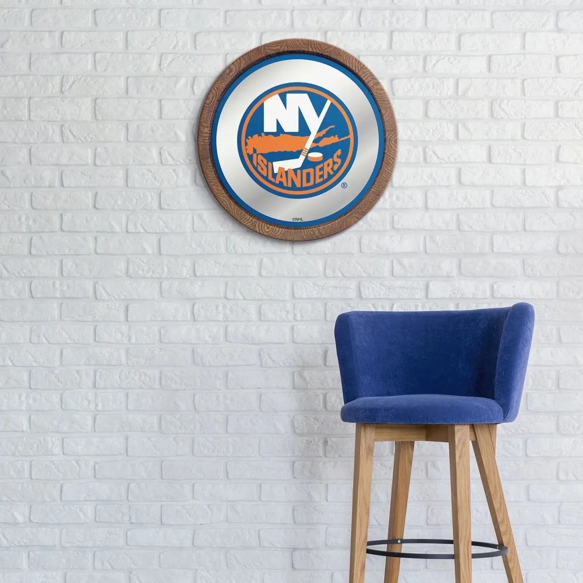 New York Islanders: Mirrored Barrel Top Wall Sign