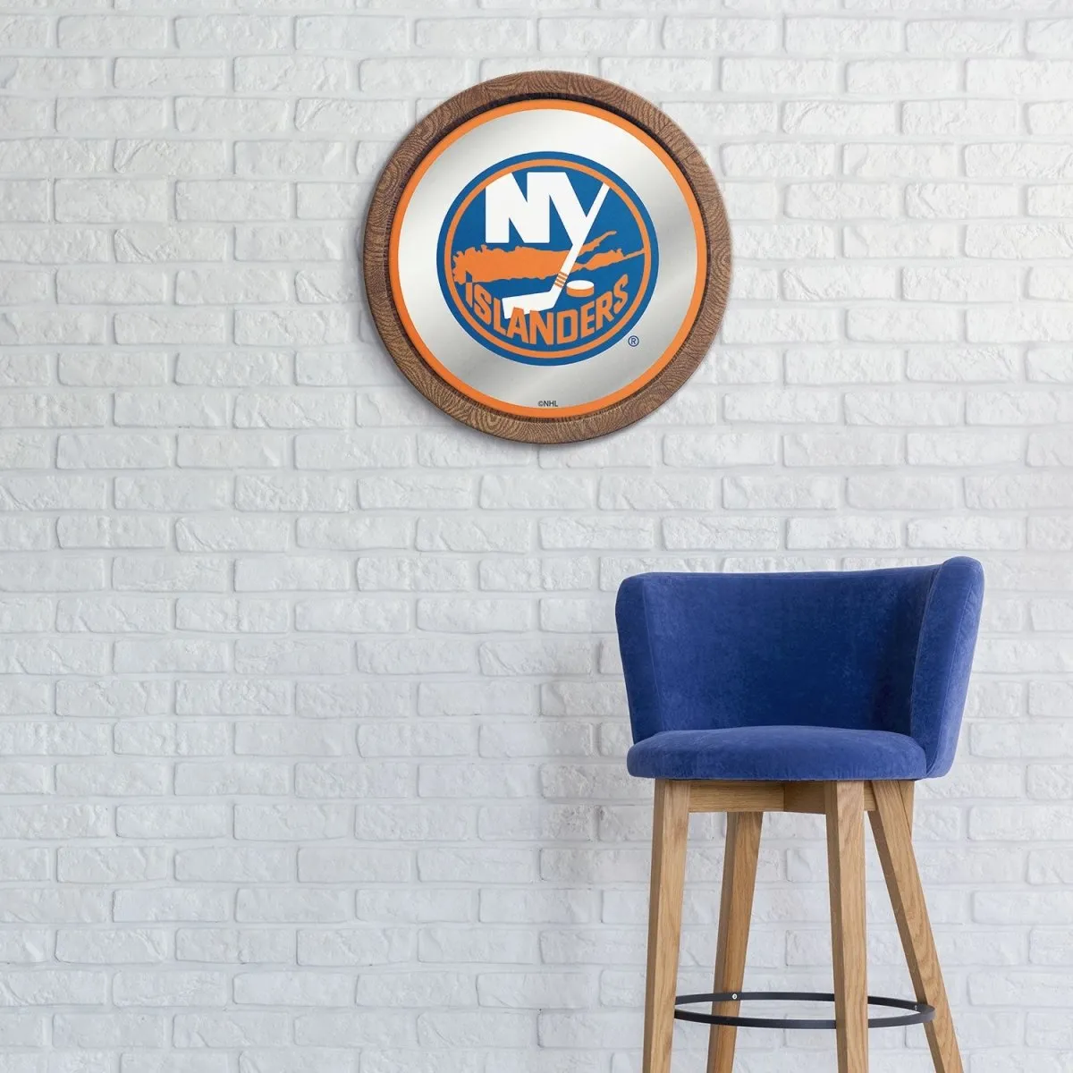New York Islanders: Mirrored Barrel Top Wall Sign