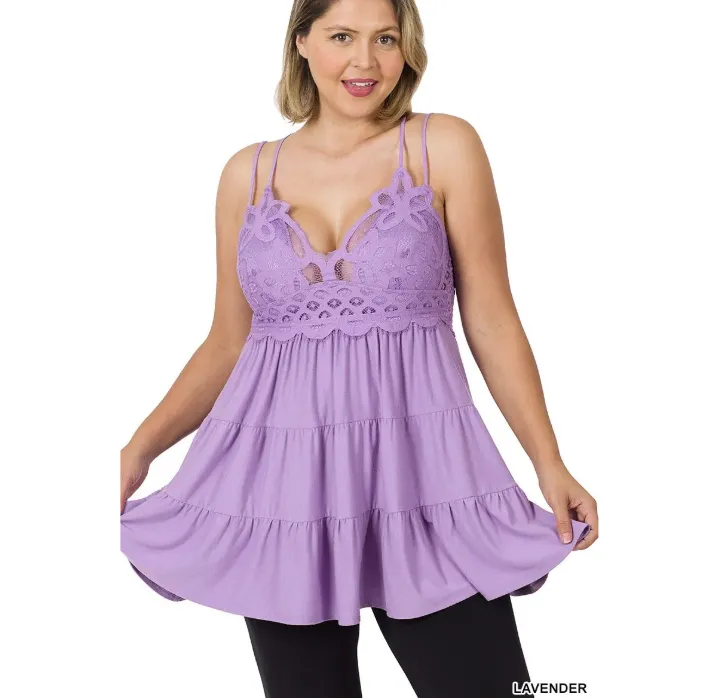NEW Zenana Strappy Lace Ruffled Super Short Mini Dress LT6348