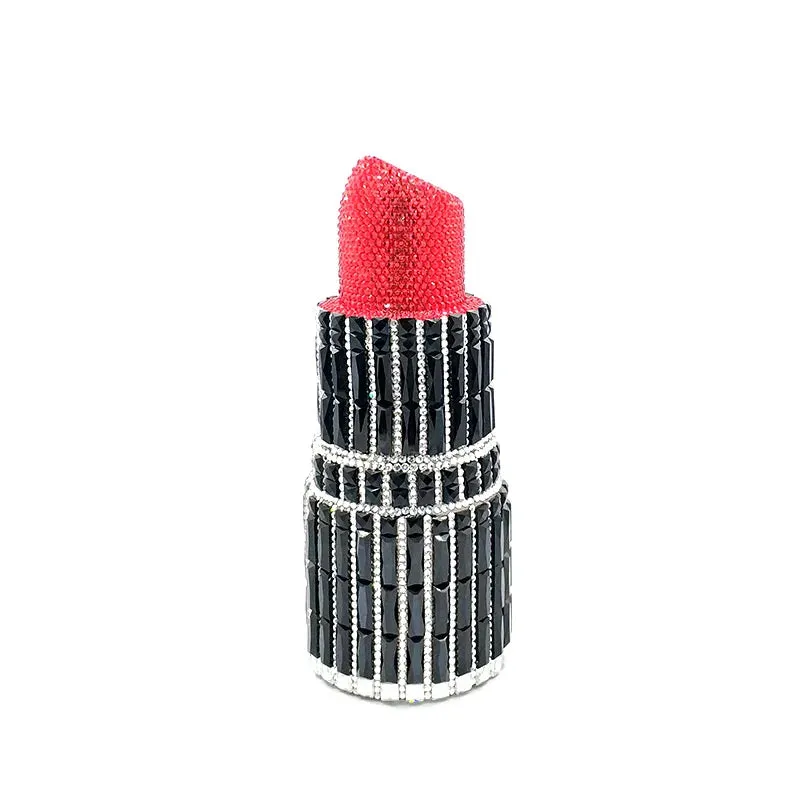 NEWEST fashion Luxury women evening party designer funny hot lipstick seductresses full crystal clutches sexy pinkie purses