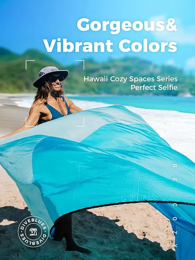 OCOOPA Extra Large Beach Blanket, Sand Free, Large Oversized Camping Mat, Comfortable Parachute Nylon, Cozy& Chic, Compact& Light, 4 Stakes&1 Travel Bag, S09