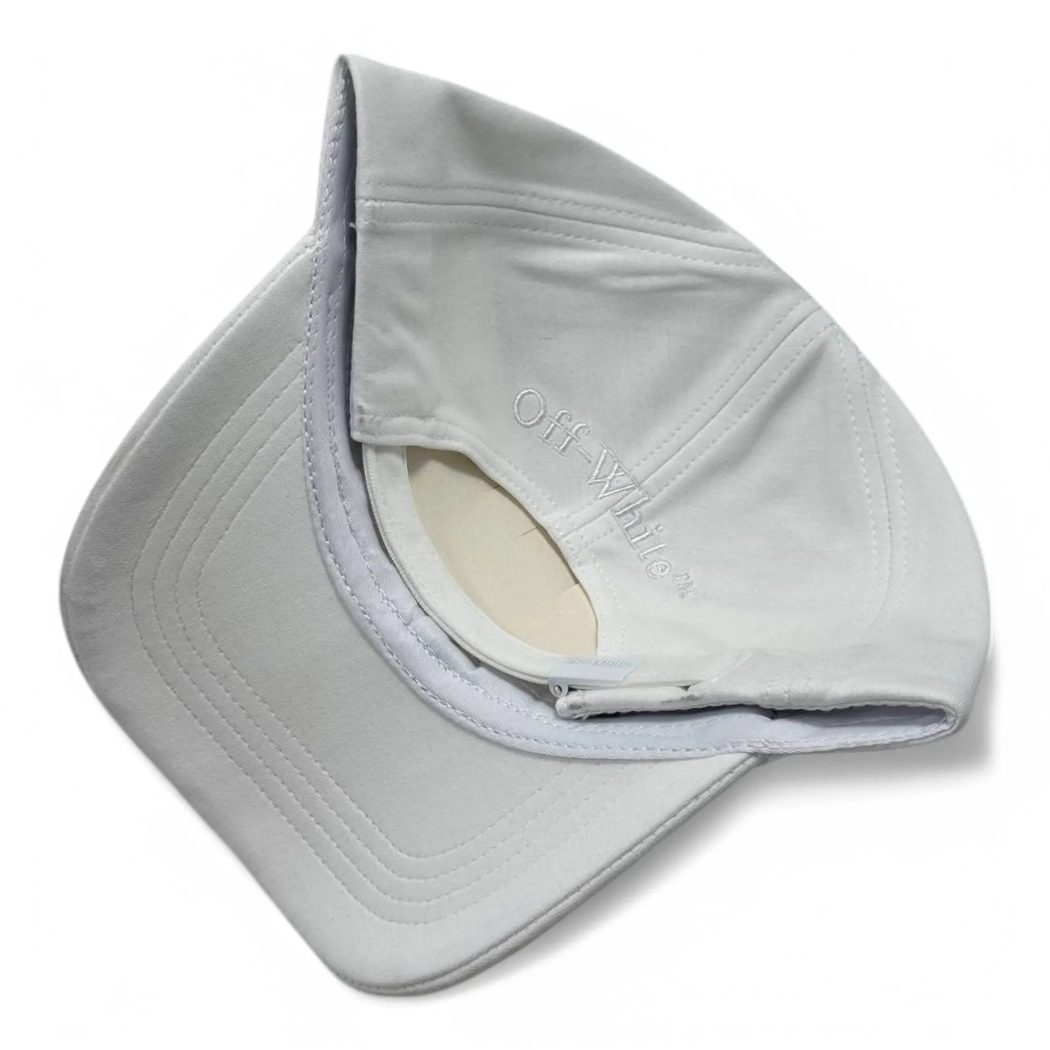 Off-White™ Tonal Logo Cap – Minimalist Grey with Patch Detail