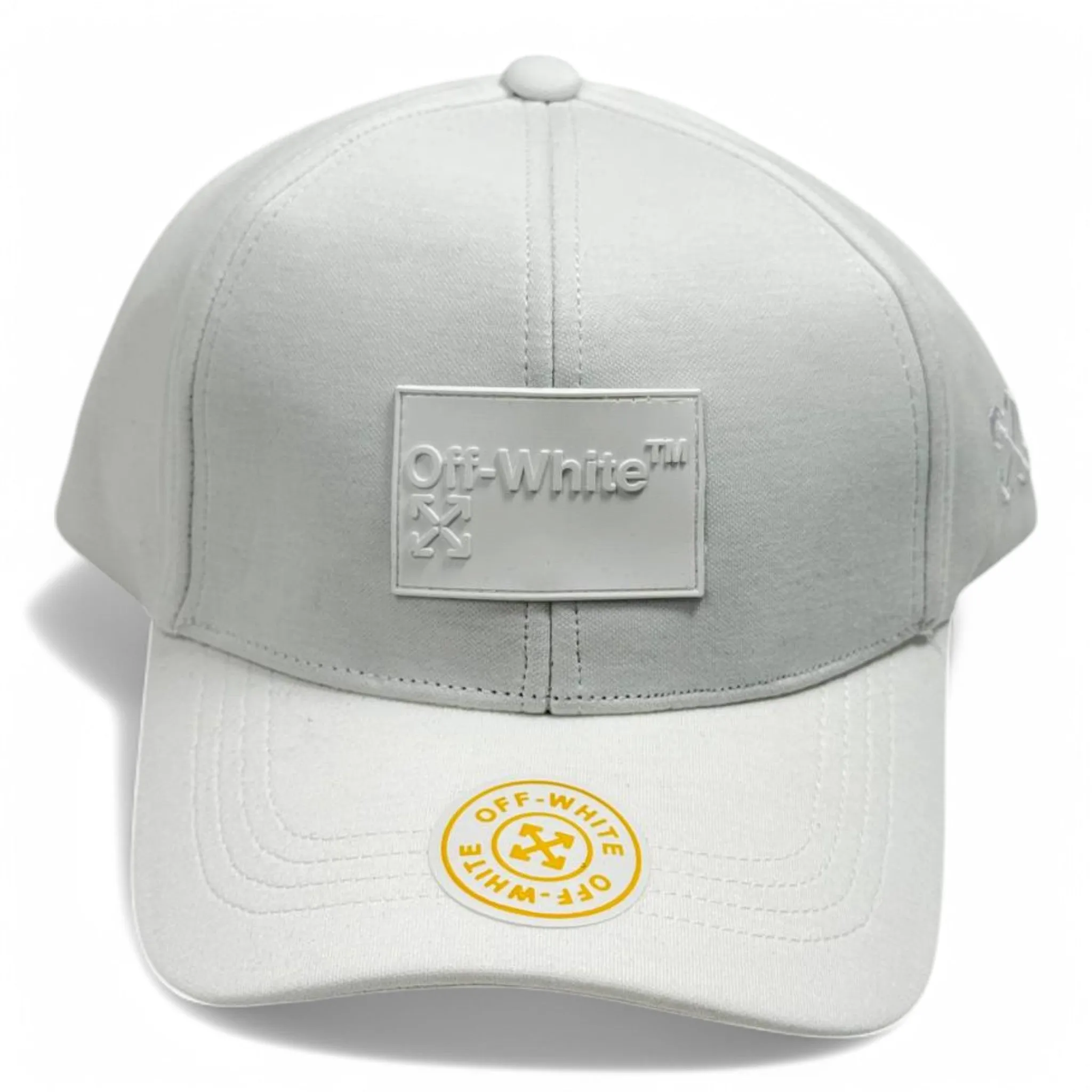 Off-White™ Tonal Logo Cap – Minimalist Grey with Patch Detail