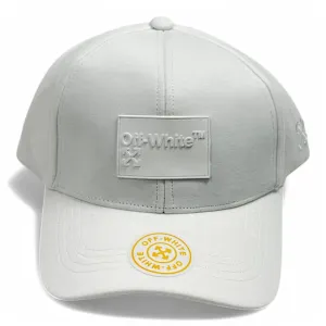 Off-White™ Tonal Logo Cap – Minimalist Grey with Patch Detail