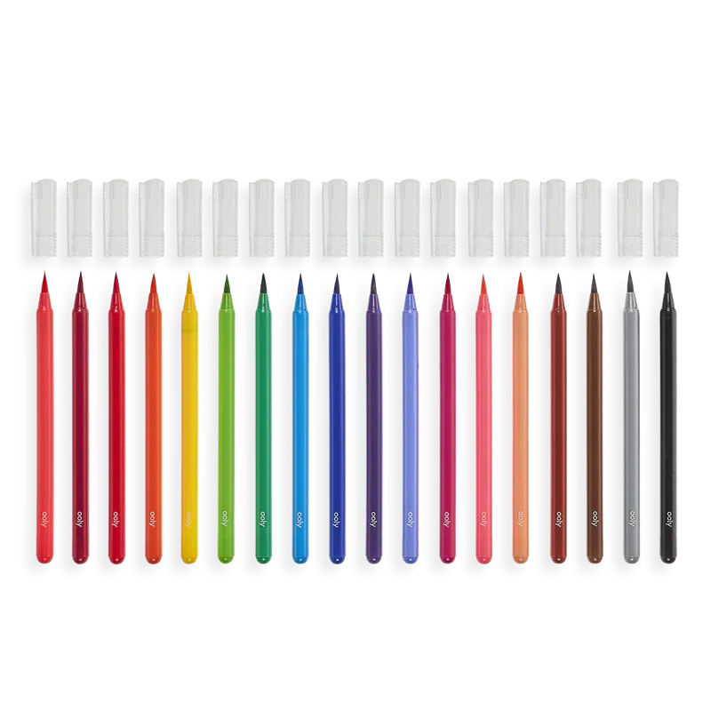 Ooly Chroma Blends Watercolor Brush Markers - Set of 18