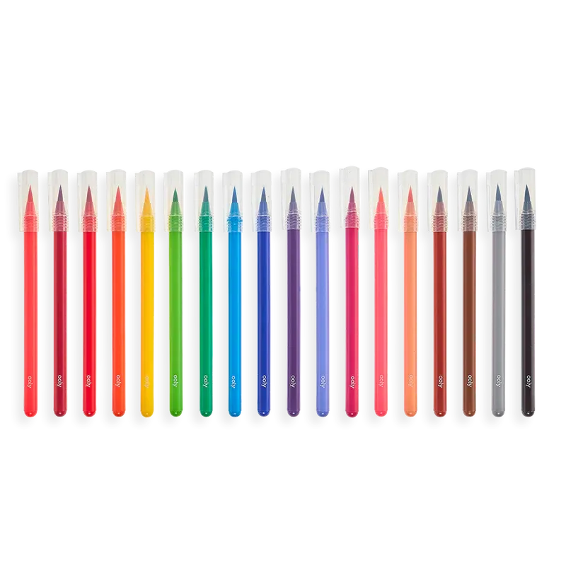 Ooly Chroma Blends Watercolor Brush Markers - Set of 18