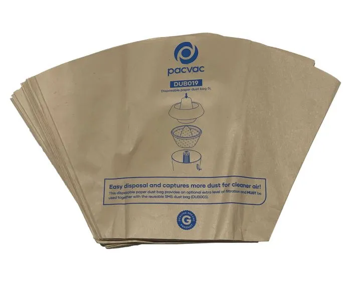 PACVAC DUB034 Disposable paper dust bags 2.5L (10pk) VELO