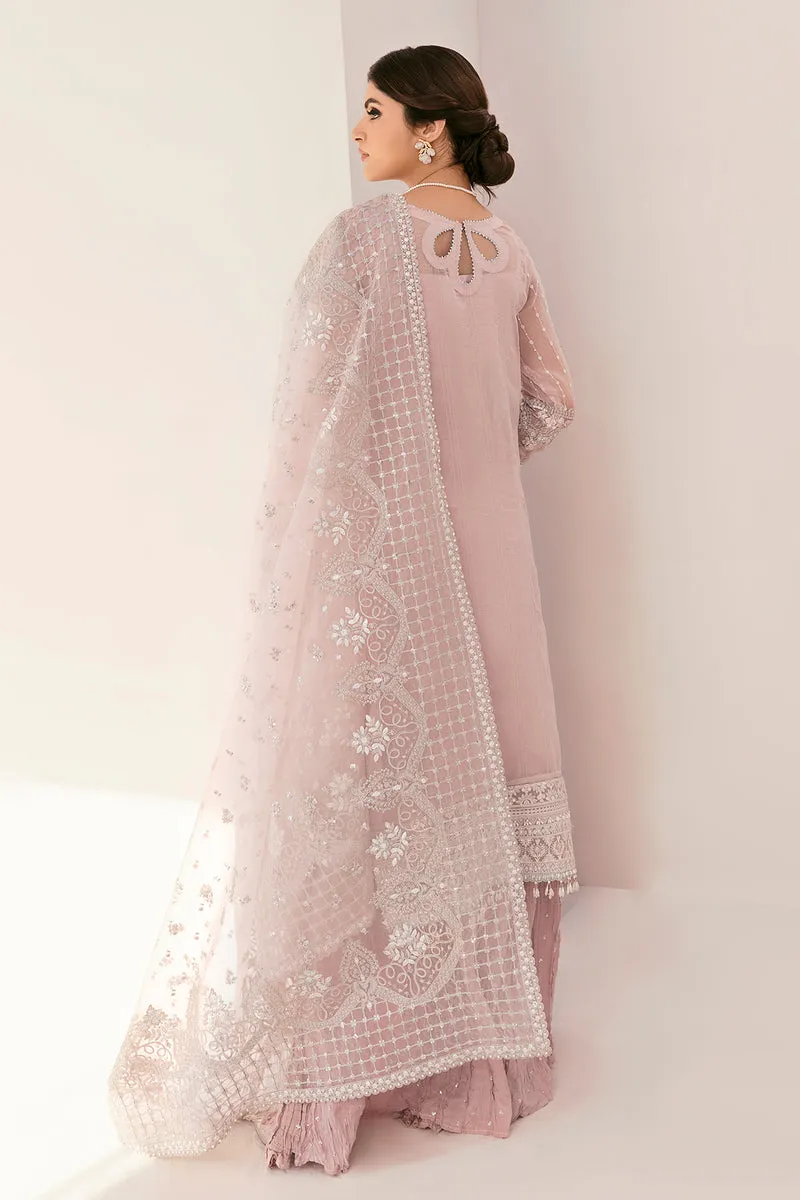 Pakistani Party Dress in Pink Kameez Trouser Style