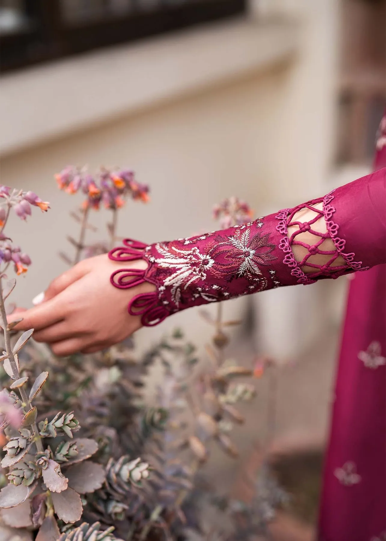 Pakistani Party Dress in Purple Salwar Kameez Style