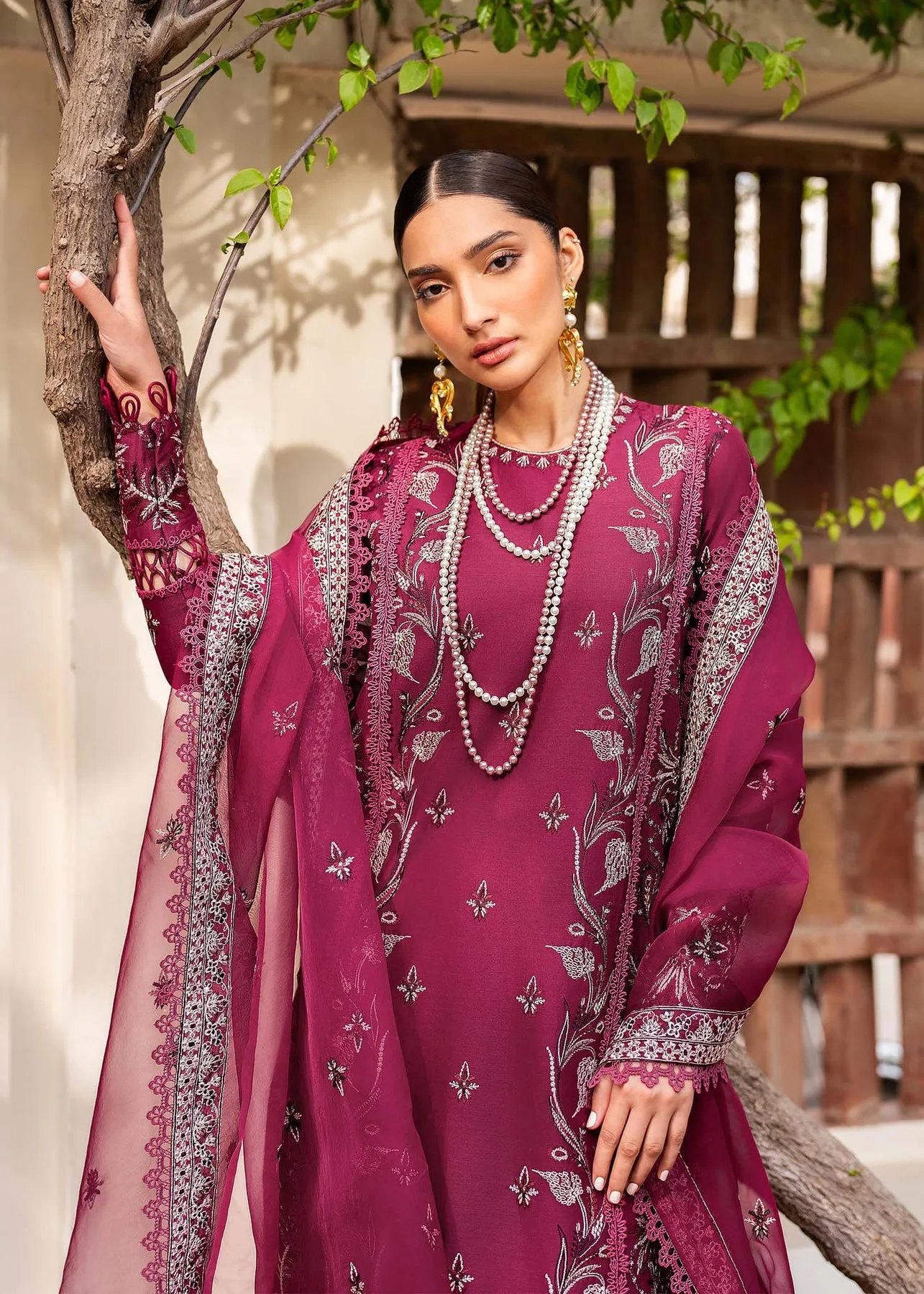 Pakistani Party Dress in Purple Salwar Kameez Style