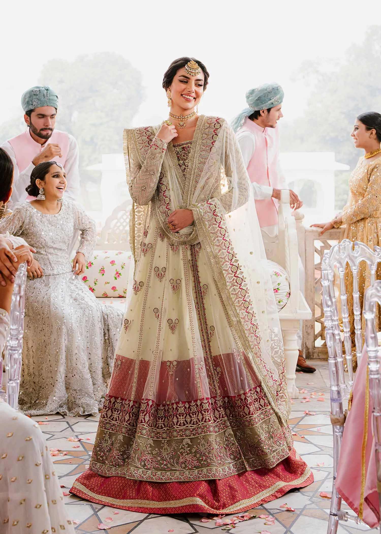 Pakistani Party Dress in Royal Pishwas Frock Style