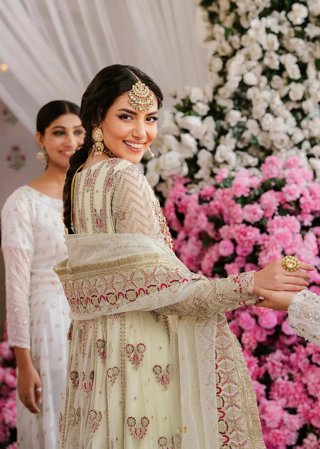 Pakistani Party Dress in Royal Pishwas Frock Style