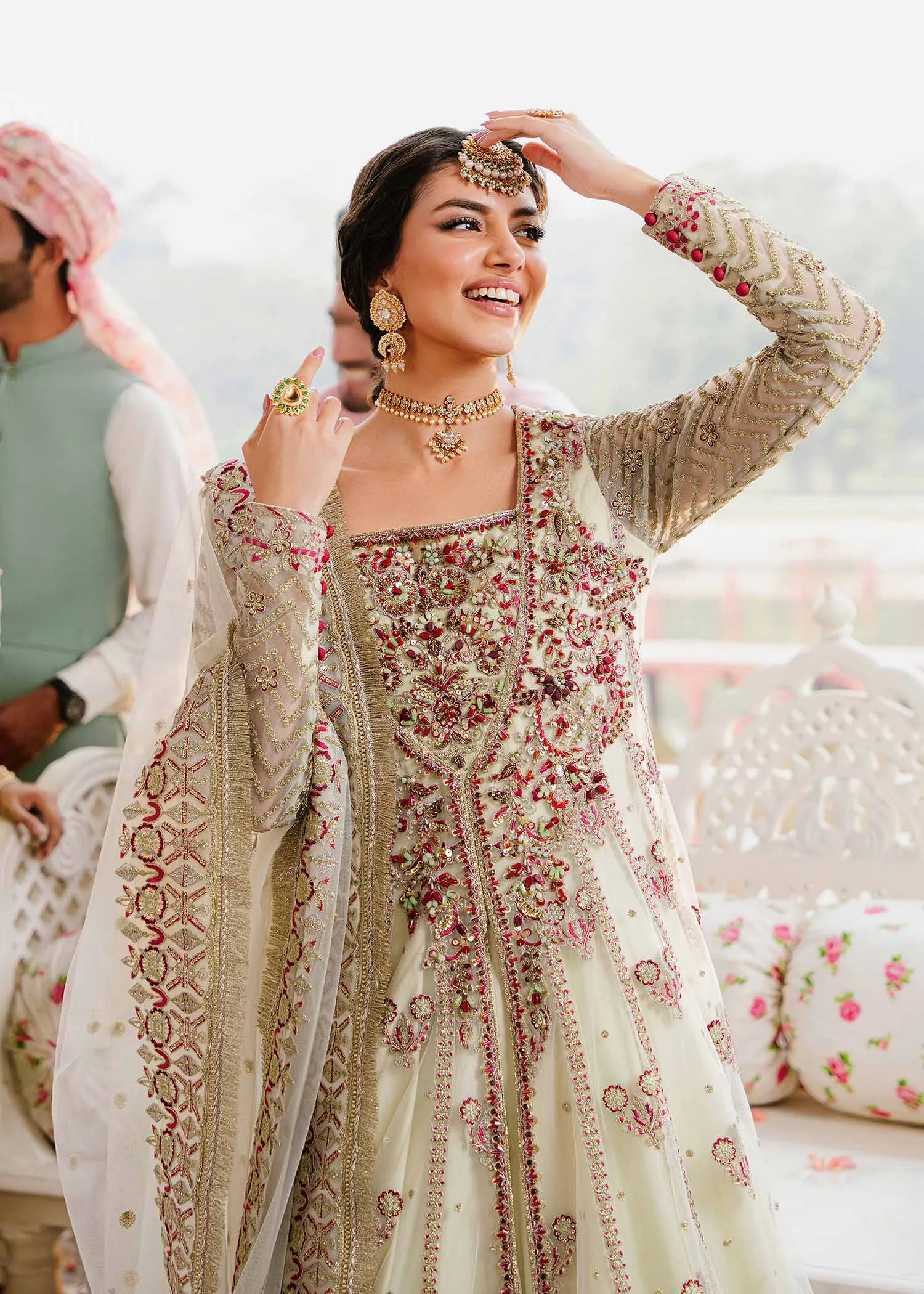 Pakistani Party Dress in Royal Pishwas Frock Style