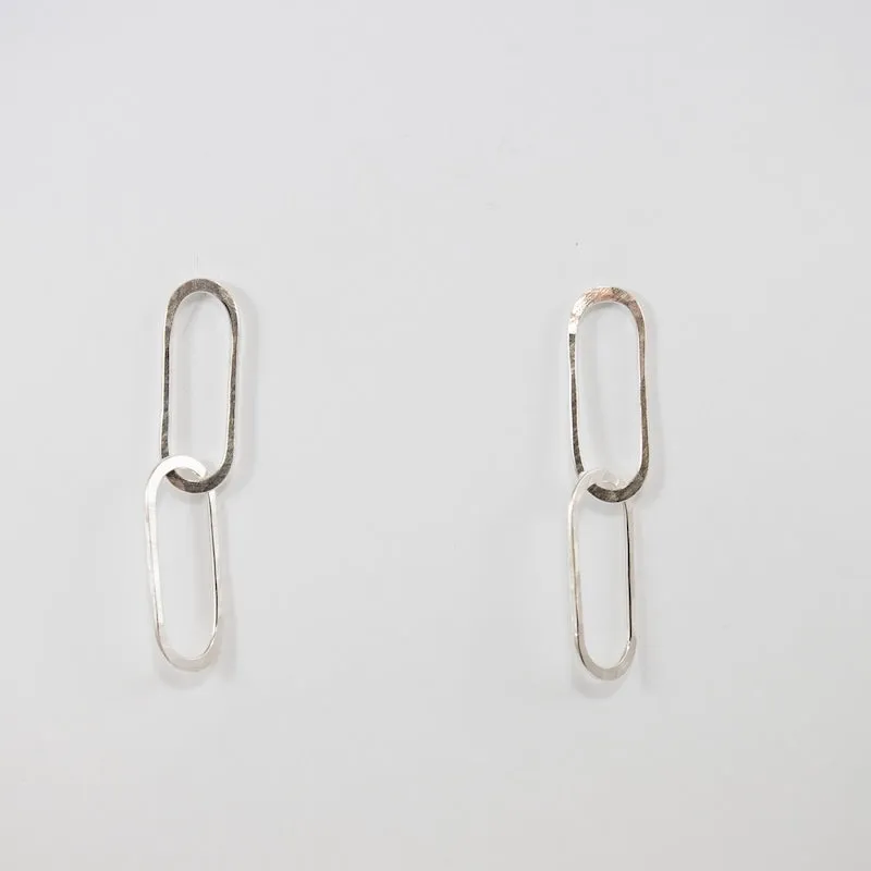 Paperclip Chain Stud Earrings