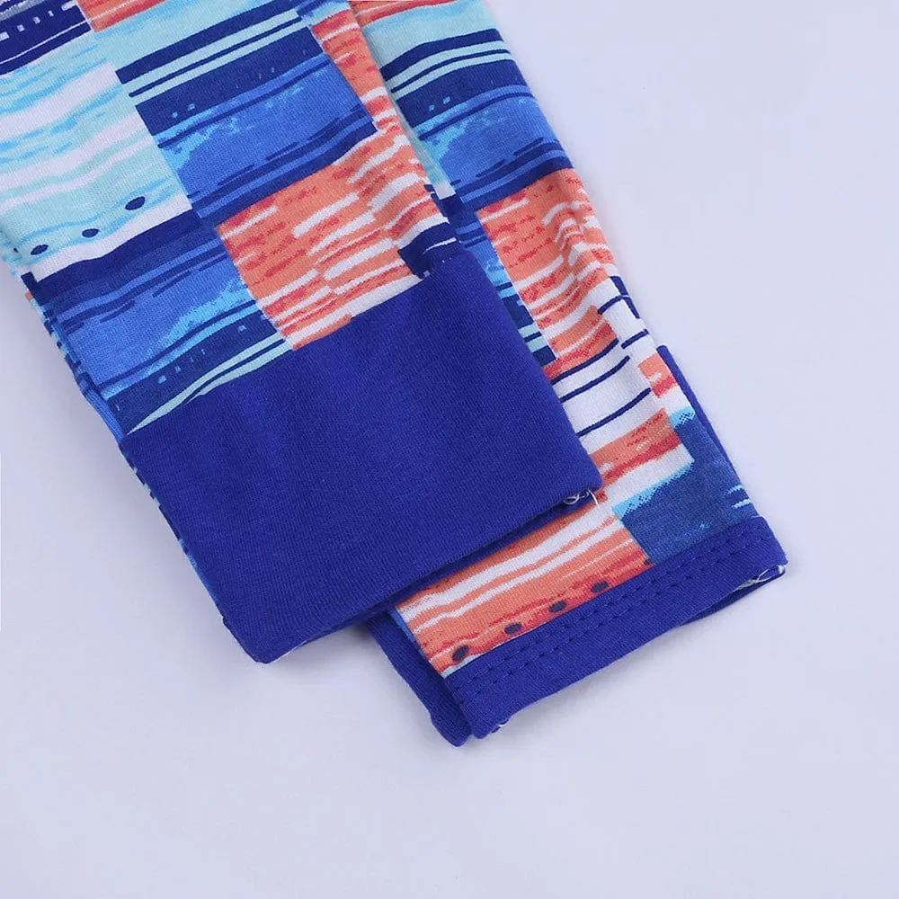Peachy Blue Colour Block Zip Sleepsuit