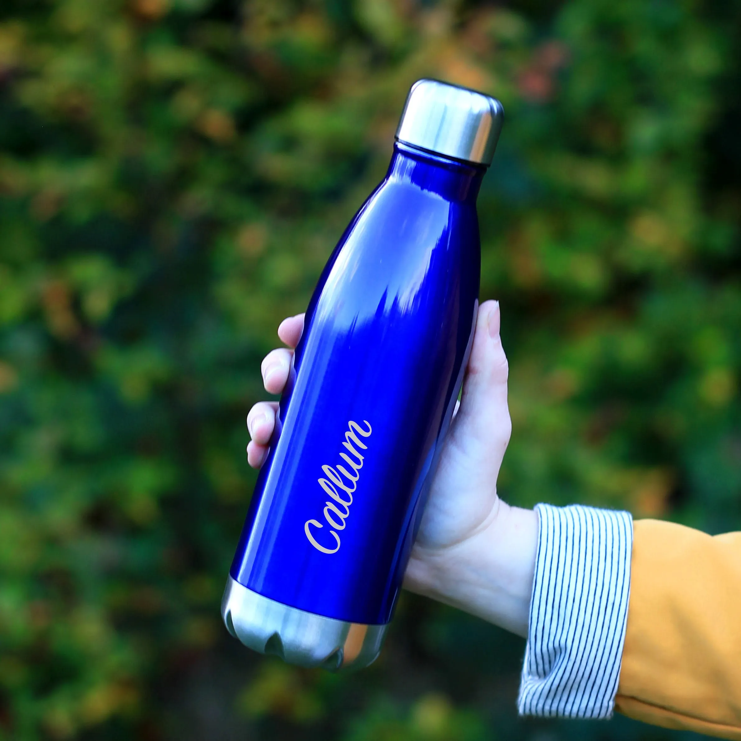 Personalised 500ml Double Walled Stainless Steel Water Bottle