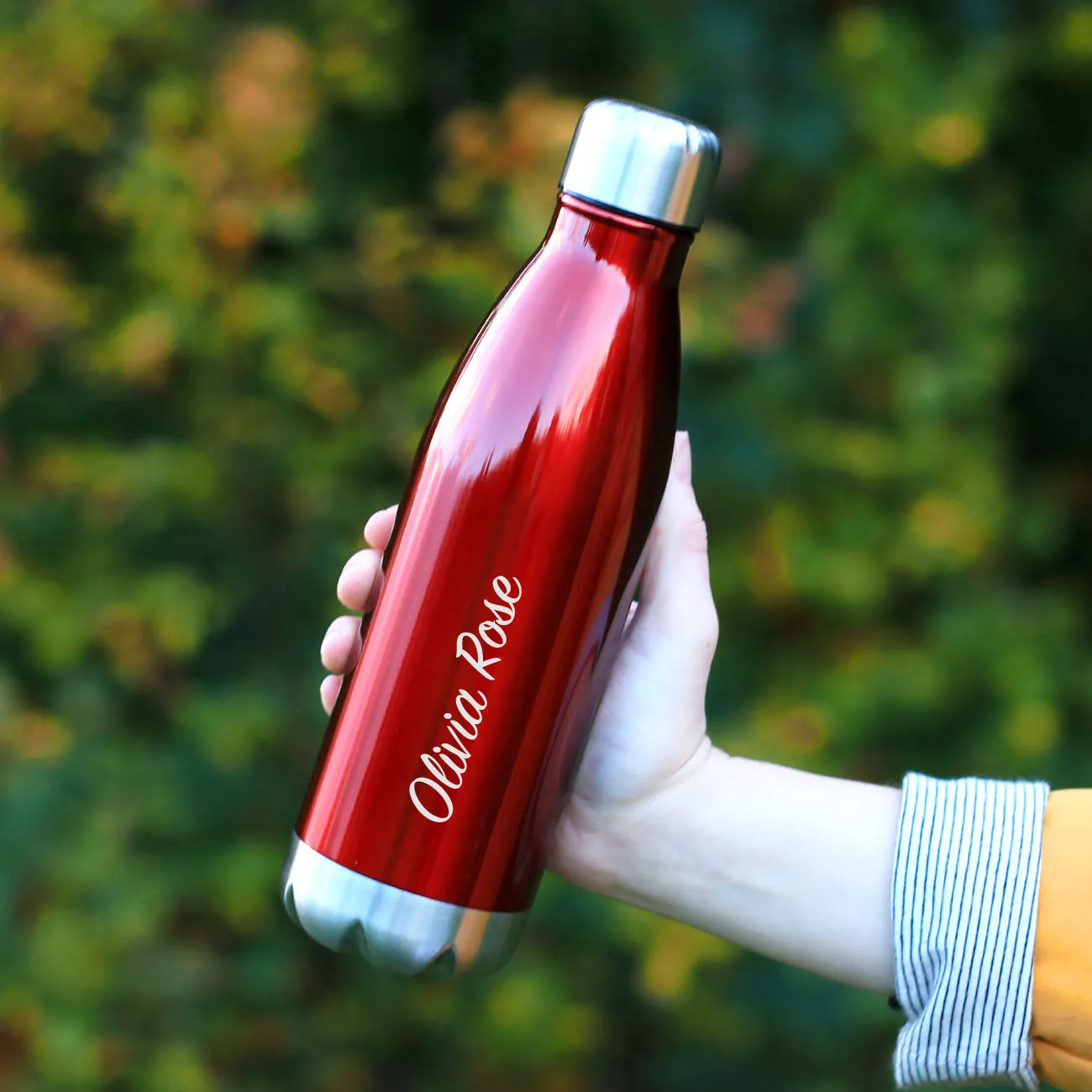 Personalised 500ml Double Walled Stainless Steel Water Bottle