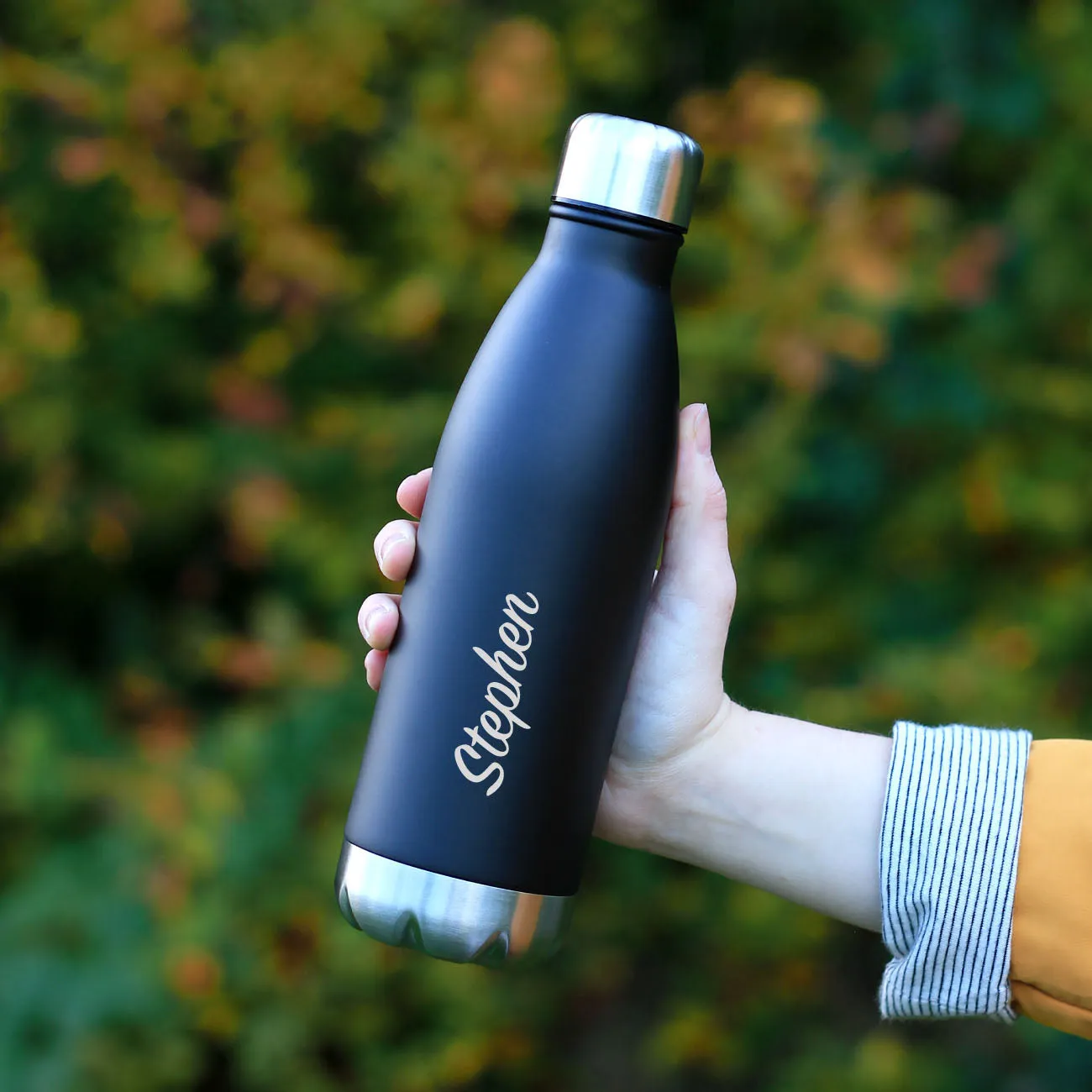 Personalised 500ml Double Walled Stainless Steel Water Bottle