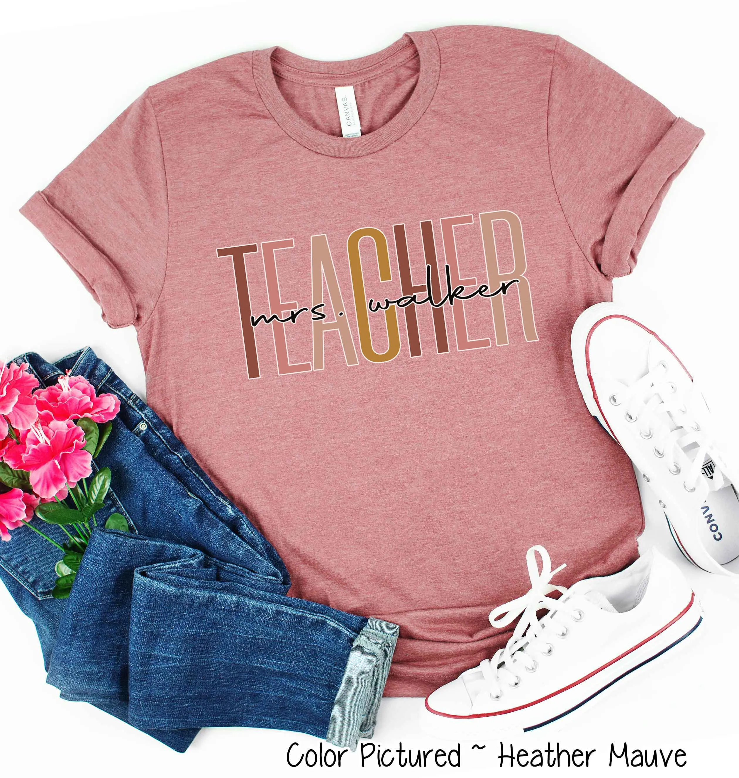 Personalized Back to School Teacher Name Tee