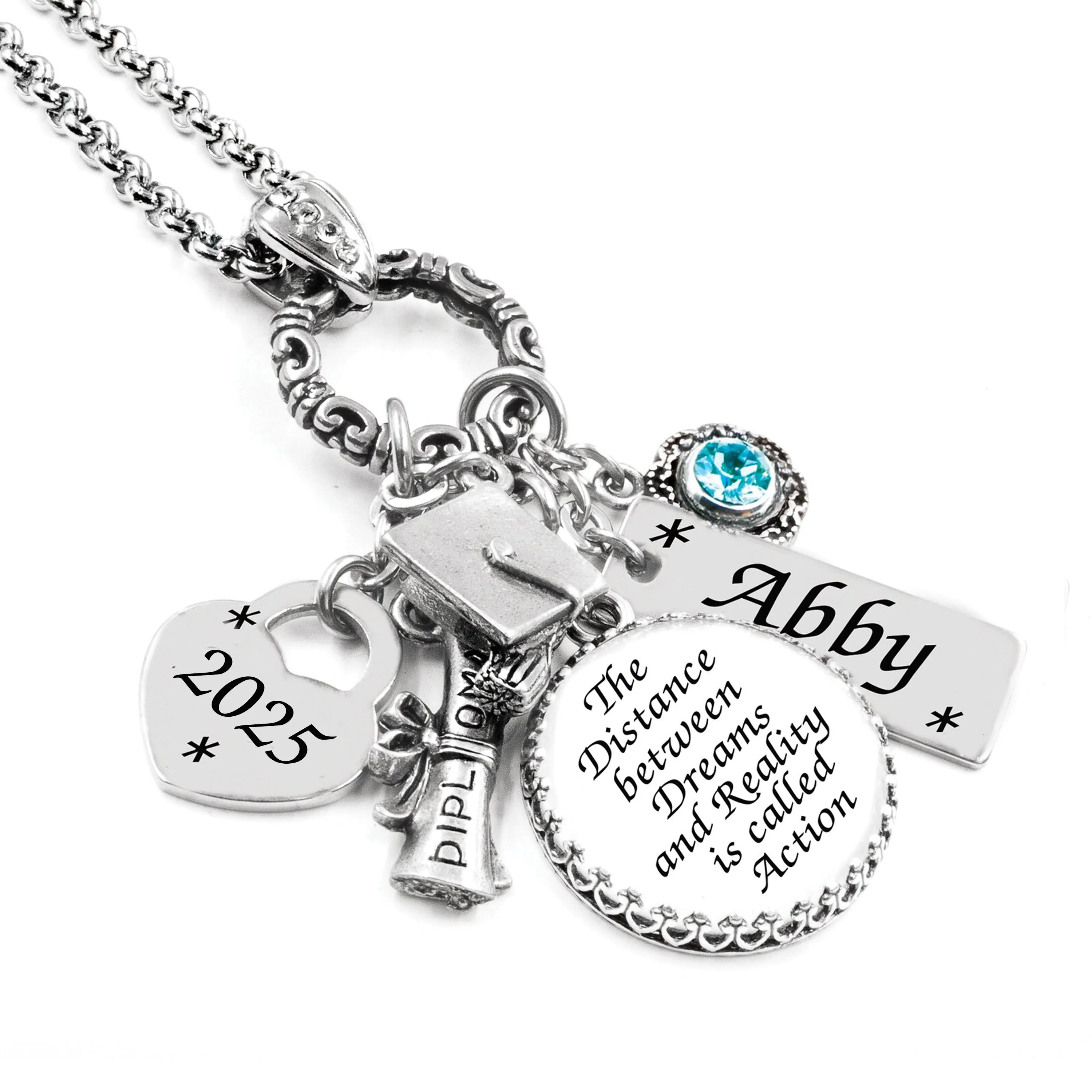 Personalized Graduation Quote Necklace 2025