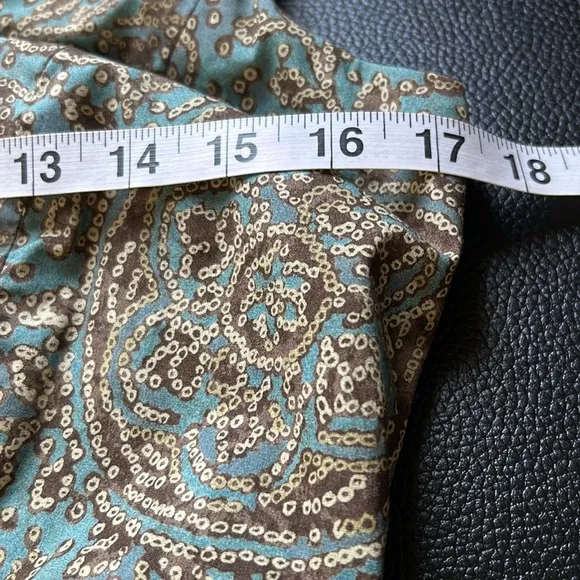 PERUVIAN CONNECTION Sheath Dress Paisley Print Pima Cotton Sleeveless Size 8