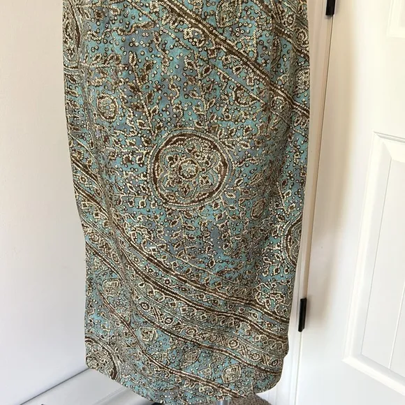 PERUVIAN CONNECTION Sheath Dress Paisley Print Pima Cotton Sleeveless Size 8
